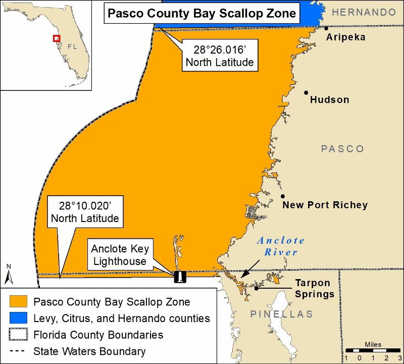 Official FWC Pasco Zone bay scallop map